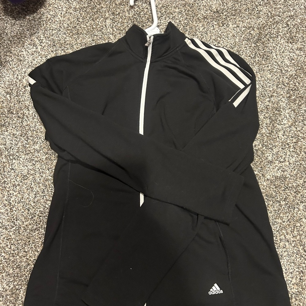 Adidas Black Golf Jacket with White Accents
